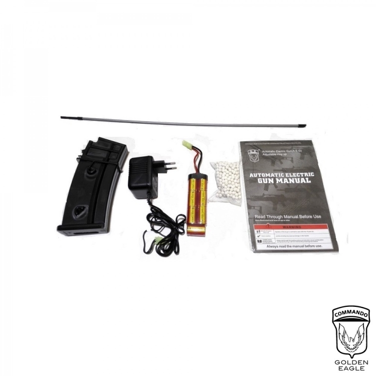 Golden Eagle Submachine Gun G36 C Black 6 Mm Aeg Zasdar